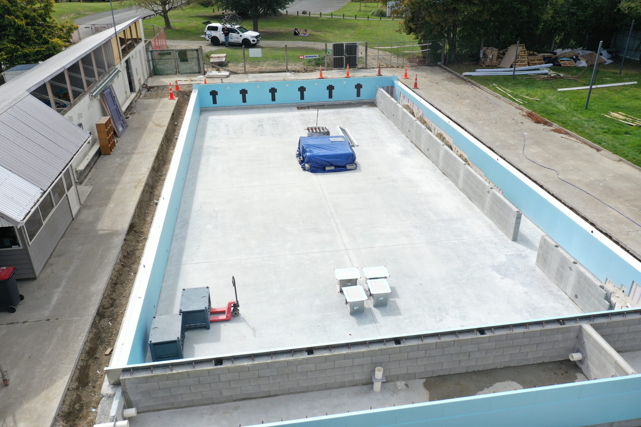 Pool lined with PVC membrane